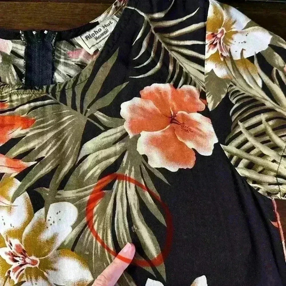 Vintage Alhoa Hut tropical‎ print dress size small - Picture 7 of 8